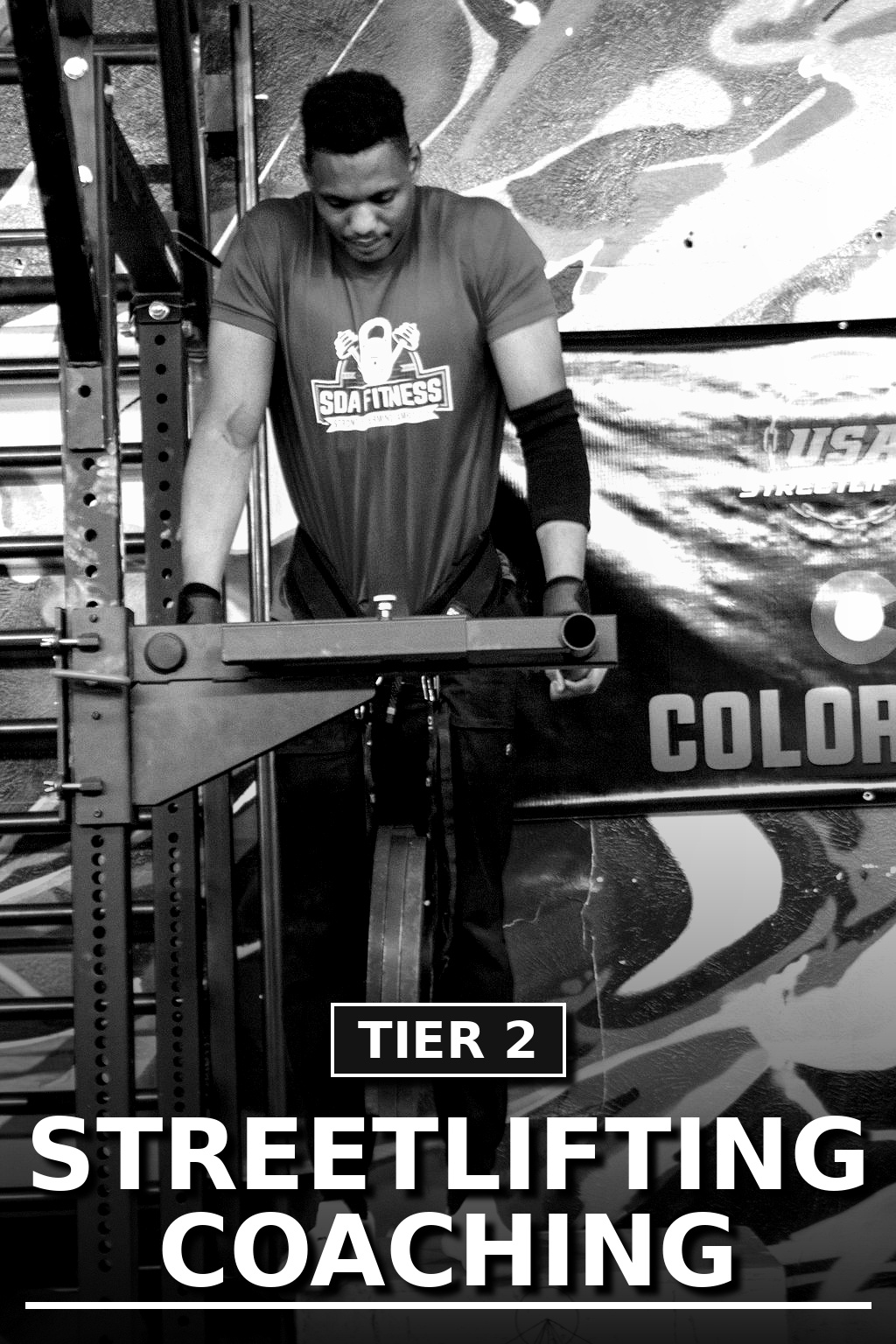 Shai Ariola setting up a weighted dip - Tier 2 streetlifting coaching