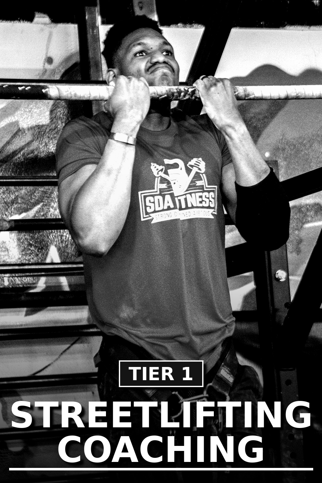 Shai Ariola performing a weighted pull-up - Tier 1 streetlifting coaching